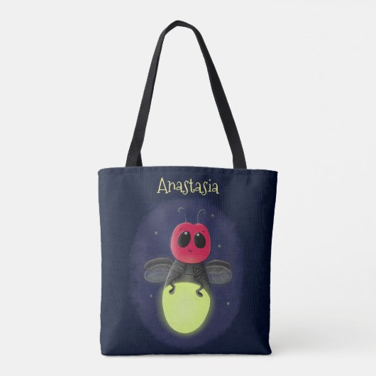 De correcte bliksemschicht insect de firefly illus tote bag (Achterkant)