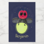 De correcte bliksemschicht insect de firefly illus voedselcontainer etiket (Enkel label)
