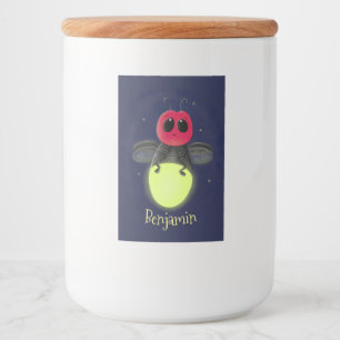 De correcte bliksemschicht insect de firefly illus voedselcontainer etiket