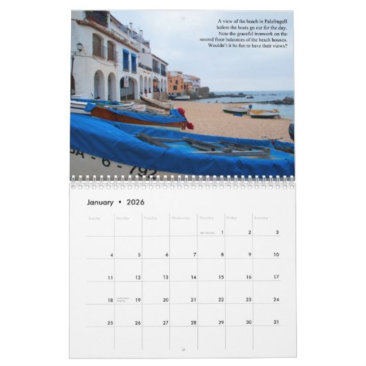 De Costa Brava van Catalonië, Spanje Kalender (Jan 2026)