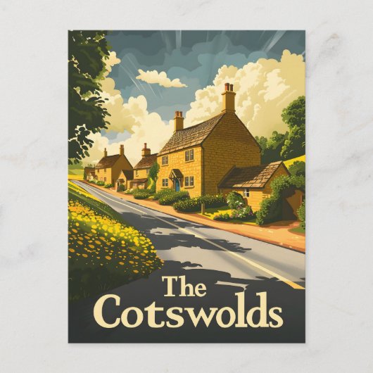De Cotswolds Engeland Vintage Briefkaart (Voorkant)