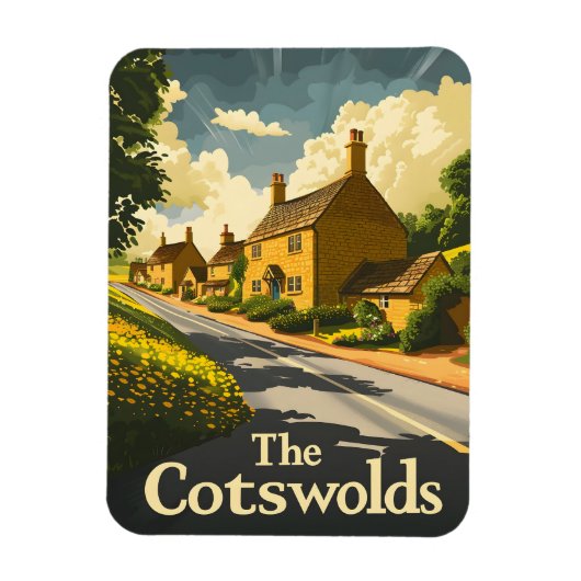De Cotswolds Engeland Vintage Magneet (Verticaal)