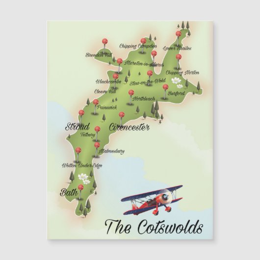 De Cotswolds Vintage Kaart (Voorkant)