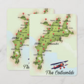 De Cotswolds Vintage Kaart (Voorkant / Achterkant)