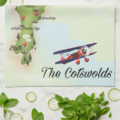 De Cotswolds Vintage Kaart Theedoek (Gevouwen)