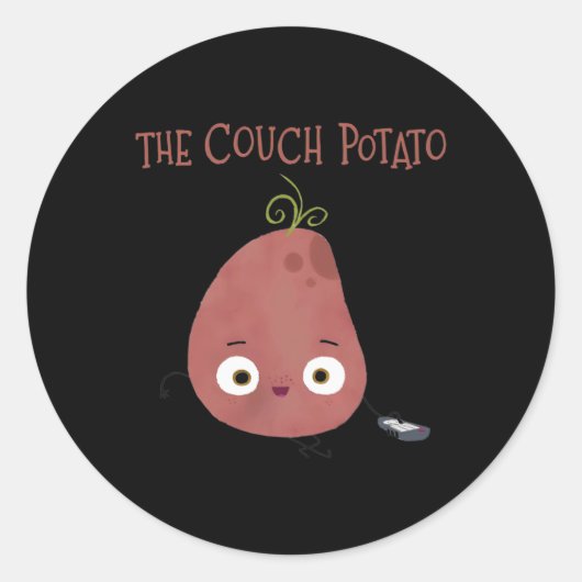 De Couch Potato Kostuum T - shirts Ronde Sticker (Voorkant)