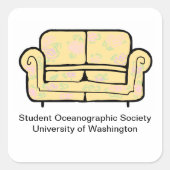 De Couch Vierkante Sticker (Voorkant)