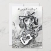 De country crooner teckel kaart (Voorkant)