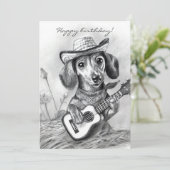 De country crooner teckel kaart (Staand voorkant)