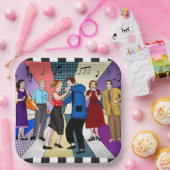 De 'Couple Dancing Retro' uit 1950 met de naam 'Bi Papieren Bordje (Feest)