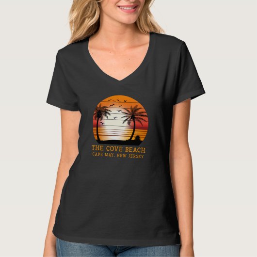 De Cove Beach Cape May New Jersey  Sunset T-shirt (Voorkant)