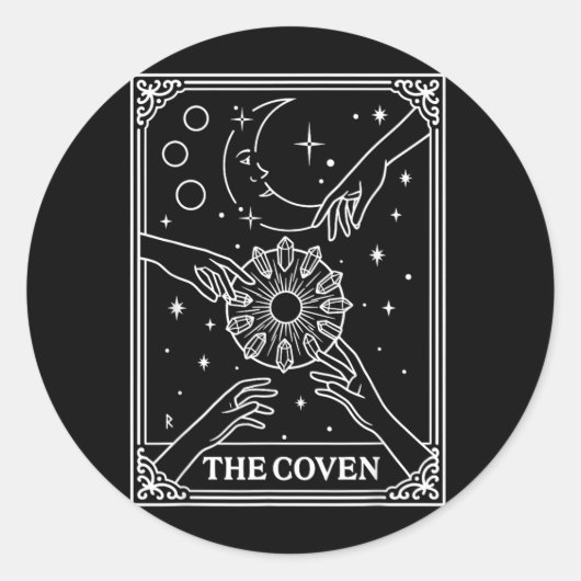 De Coven Bruid Bach Crew Trouwen Gotisch Ronde Sticker (Voorkant)