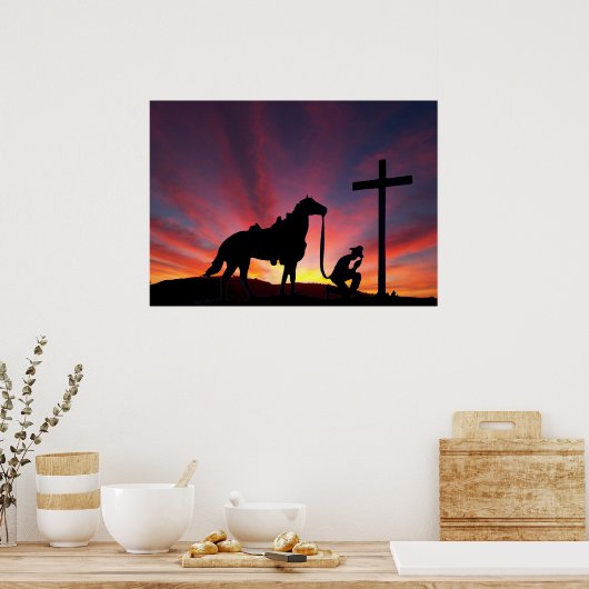 De cowboy bij het Christelijke Westerne Poster van (Keuken)