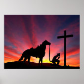 De cowboy bij het Christelijke Westerne Poster van (Voorkant)