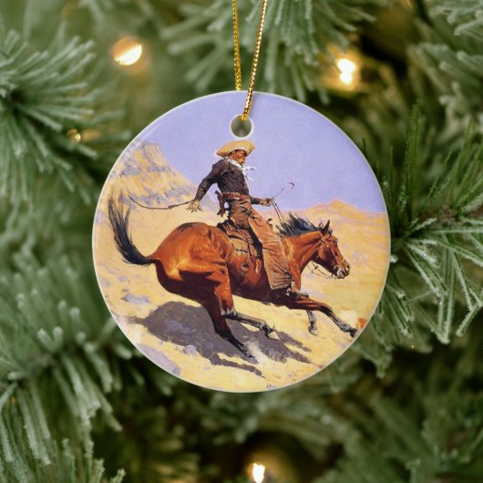De Cowboy (door Frederic Remington) Keramisch Ornament (Boom)