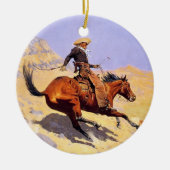 De Cowboy (door Frederic Remington) Keramisch Ornament (Voorkant)