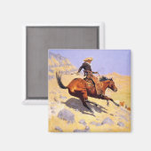 De Cowboy (door Frederic Remington) Magneet (Voorkant / Achterkant)
