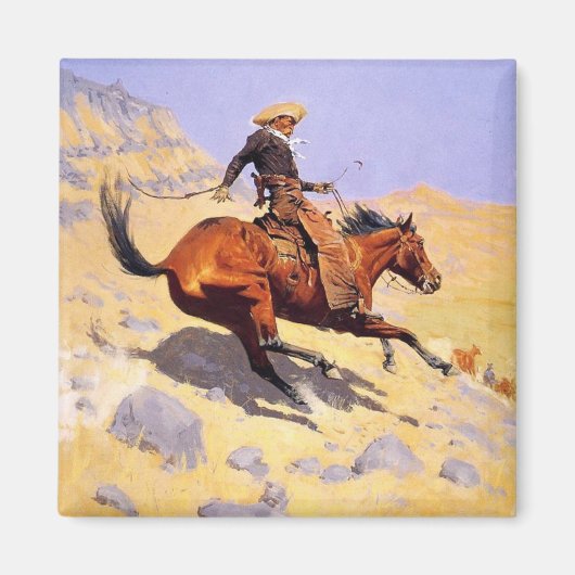 De Cowboy (door Frederic Remington) Magneet (Voorkant)