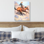 De cowboy (olie op doek) canvas afdruk (Insitu (Slaapkamer))