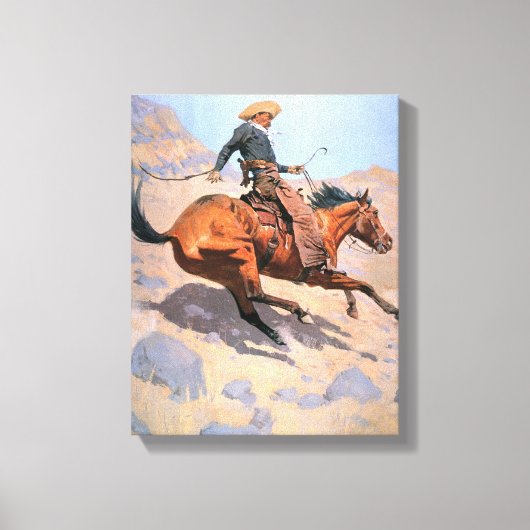 De cowboy (olie op doek) canvas afdruk (Voorkant)