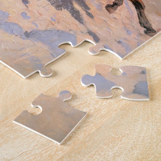 De cowboy (olie op doek) legpuzzel (Zijkant)