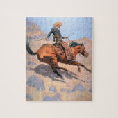 De cowboy (olie op doek) legpuzzel (Verticaal)