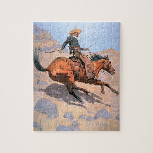 De cowboy (olie op doek) legpuzzel (Verticaal)