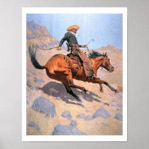 De cowboy (olie op doek) poster