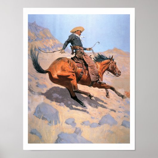 De cowboy (olie op doek) poster (Voorkant)