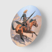 De cowboy (olie op doek) ronde klok (Hoek)