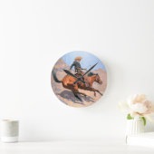 De cowboy (olie op doek) ronde klok (Huis)