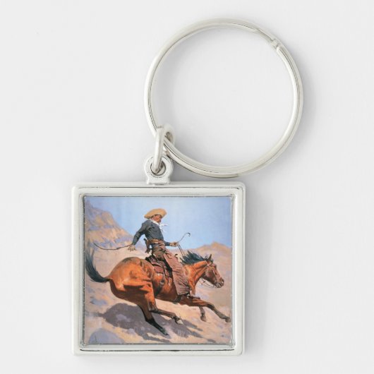 De cowboy (olie op doek) sleutelhanger (Voorkant)