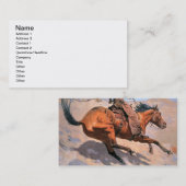 De cowboy (olie op doek) visitekaartje (Voorkant / Achterkant)