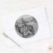 De Cowboy Ronde Sticker (Envelop)
