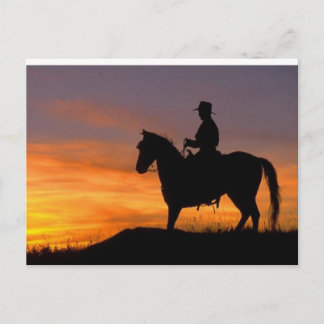 De Cowboy van de zonsondergang Briefkaart