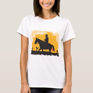 De Cowboy van de zonsondergang T-shirt