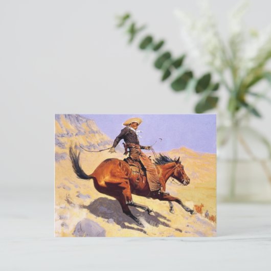 De Cowboy (van Frederic Remington) Briefkaart (Staand voorkant)