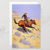 De Cowboy (van Frederic Remington) Briefpapier (Voorkant / Achterkant)