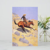 De Cowboy (van Frederic Remington) Briefpapier (Staand voorkant)