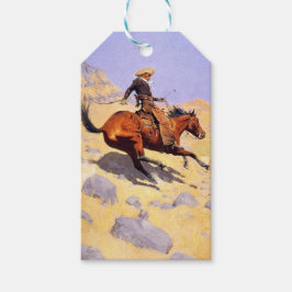 De Cowboy (van Frederic Remington) Cadeaulabel