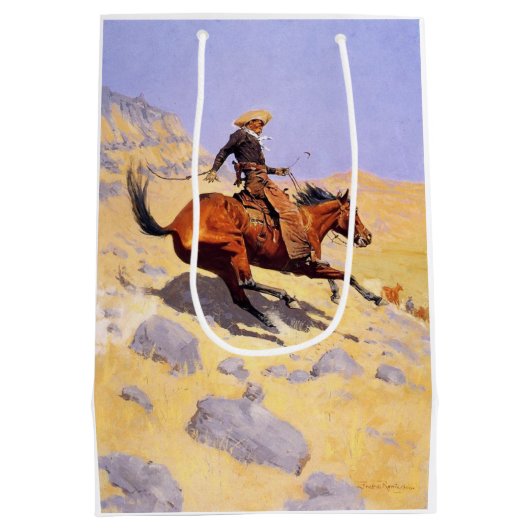 De Cowboy (van Frederic Remington) Medium Cadeauzakje (Achterkant)