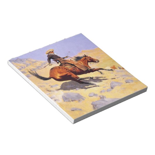De Cowboy (van Frederic Remington) Notitieblok (Schuin)