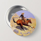De Cowboy (van Frederic Remington) Ronde Button 7,6 Cm (Voorkant /achterkant)
