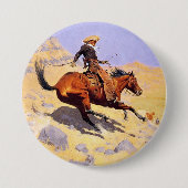De Cowboy (van Frederic Remington) Ronde Button 7,6 Cm (Voorkant)
