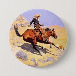 De Cowboy (van Frederic Remington) Ronde Button 7,6 Cm