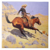 De Cowboy (van Frederic Remington) Tegeltje (Voorkant)