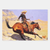 De Cowboy Western Kunst door Frederic Remington Inpakpapier Vel (Voorkant 3)