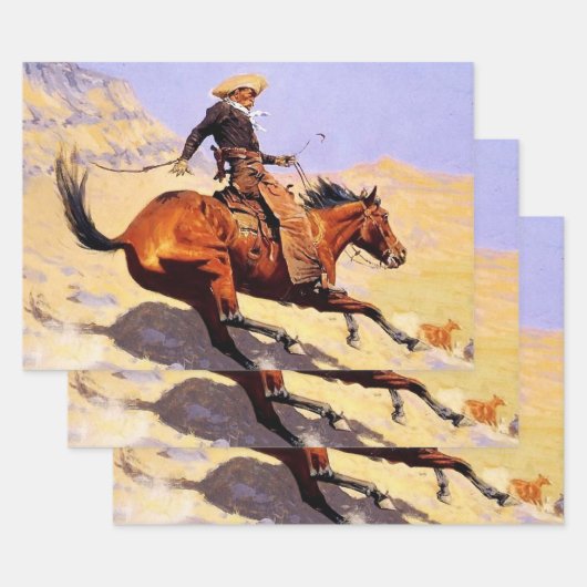 De Cowboy Western Kunst door Frederic Remington Inpakpapier Vel (Set)