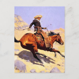 De Cowboy Westerne kunst van Frederic Remington Briefkaart