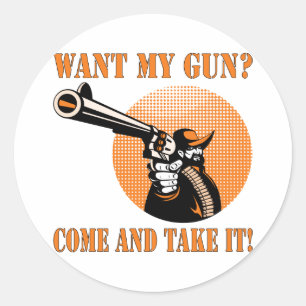 De cowboy wil Mijn Pistool komt en neemt het Ronde Sticker